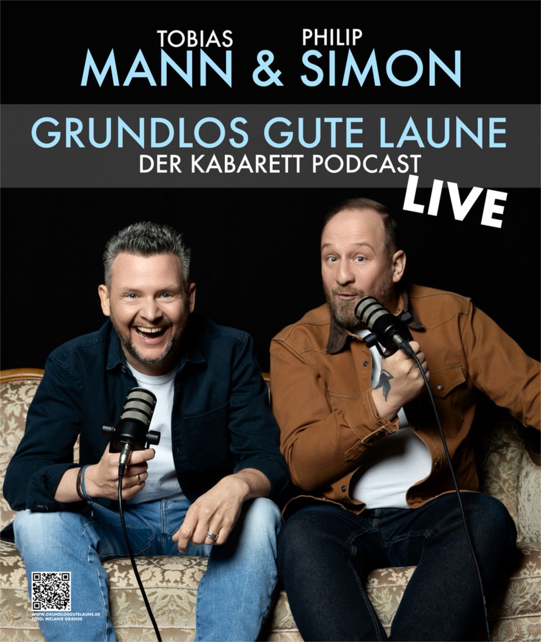 Veranstaltungsbild für Tobias Mann & Philip Simon Grundlos gute Laune - Der Kabarett Podcast LIVE